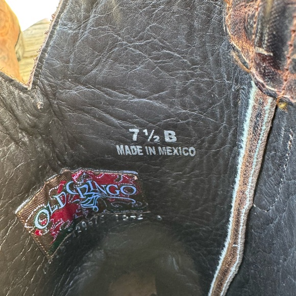 Women's Paisley Etched Leather Pointed Toe Western Cowboy Boot Old Gringo - Picture 6 of 9